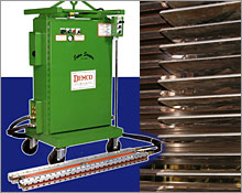 合板製造過程における熱板クリーナー